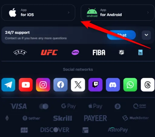 1win app for iOS Indonesia